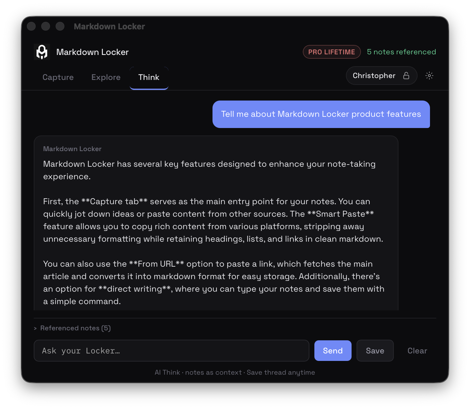 Think — chat across your Locker